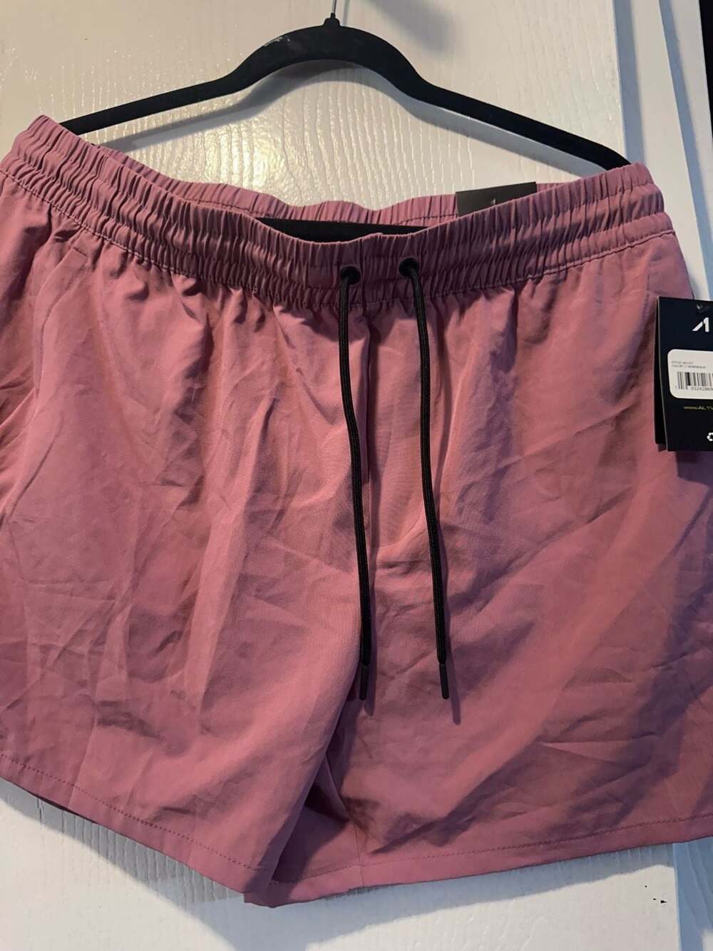 AL1VE Women's Athletic Drawstring Training Shorts, LT Bordeaux, Size XL